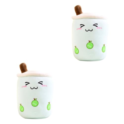 WOONEKY 2st Milchtee Puppe Neuheit Stofftier Bubble-Tea-Puppe Milchtee Stofftier Kreatives Dekokissen Neuheit Puppenkissen Bubble Tea Cup Geformtes Kissen Spielzeug Daunen Baumwolle Green von WOONEKY