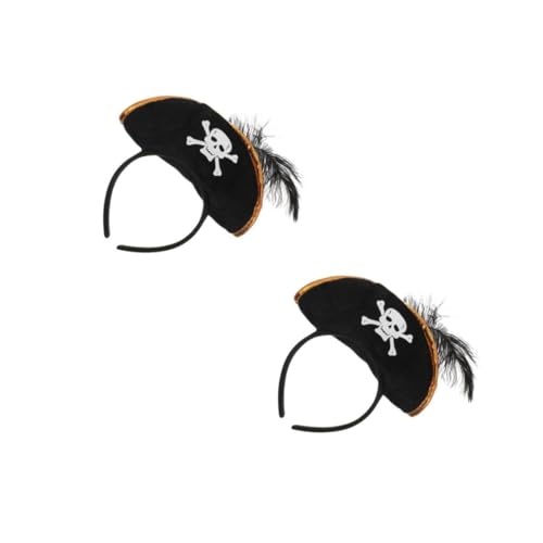 WOONEKY 2st -hut-stirnband Mini-piraten-kopfbedeckung Halloween-piratenkostüme Piratenhüte Für Erwachsene Piraten-requisiten Fledermauskostüm Für Kinder Zu Halloween Vlies Black von WOONEKY