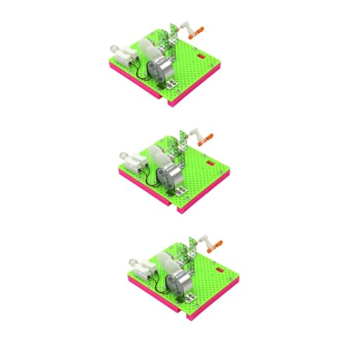 WOONEKY 3 Sätze Handgenerator Experimentiermodell Für Den Physikunterricht Bildungsmodell-spielzeugbausatz Tragbare Stromgeneratoren Generator Tragbar Lernspielzeug Solar-kit Green Plastik von WOONEKY