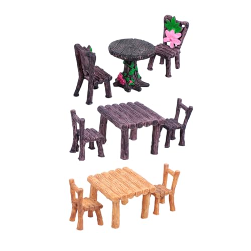 WOONEKY 3 Sätze Miniatur Harz Möbel Realistische Miniatur Tische und Stühle Vielseitige DIY Mikrolandschaft Dekoration Wetterfeste Resin Puppenhaus Möbel für Feengarten und Wohnkultur WOONEKY 3 Sätze Miniatur Harz Möbel Realistische Miniatur Tische und Stühle Vielseitige DIY Mikrolandschaft Dekoration Wetterfeste Resin Puppenhaus Möbel für Feengarten und Wohnkultur von WOONEKY