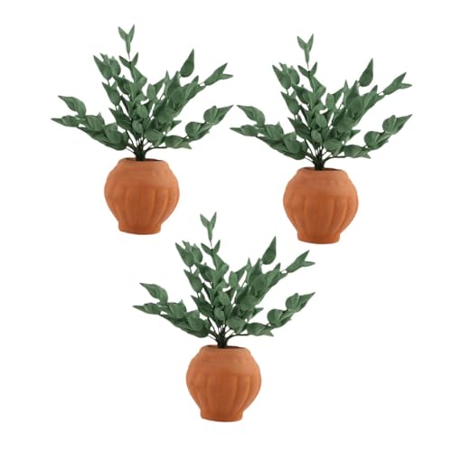 WOONEKY 3 Stück Puppenhausdekoration Puppenhaus-Minipflanze gefälschte saftige Verzierung Mini-Bonsai Mini-Blumentopf kleine Puppenstubendekoration Puppenhauszubehör Ton Grün WOONEKY 3 Stück Puppenhausdekoration Puppenhaus-Minipflanze gefälschte saftige Verzierung Mini-Bonsai Mini-Blumentopf kleine Puppenstubendekoration Puppenhauszubehör Ton Grün von WOONEKY