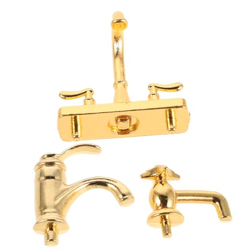 WOONEKY 3stücke Miniatur-Wasserhahn-Spielzeug Für Puppenhaus-Badezimmer Realistisches Miniaturmodell Fotorequisiten Gefälschter Wasserhahndekor Mini-badezimmerhahn WOONEKY 3stücke Miniatur-Wasserhahn-Spielzeug Für Puppenhaus-Badezimmer Realistisches Miniaturmodell Fotorequisiten Gefälschter Wasserhahndekor Mini-badezimmerhahn von WOONEKY