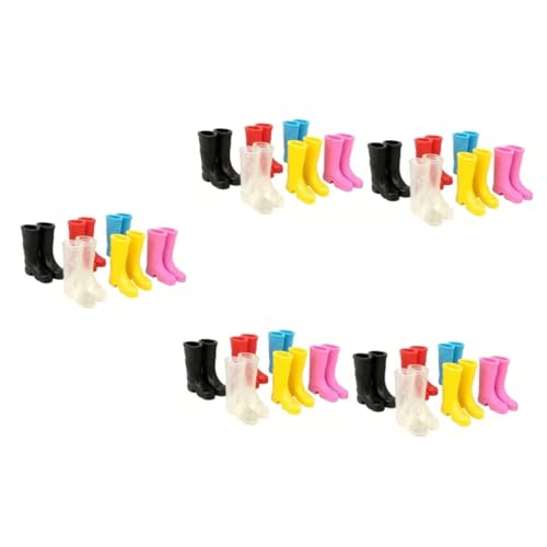 WOONEKY 30 Paar Mikro-Landschafts-Requisiten Miniature Shoes Mini House Decor Micro Landscape Props Mini-Schuhe kostüm dekor bjd Mini-Szenenverzierungen Regenstiefel-Dekore Plastik von WOONEKY