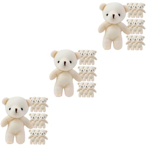 WOONEKY 30 STK Mini-bär Bärenpuppe Für Kinder Mini-plüsch-gelenkbär Kuscheltiere Für Kinder Cartoon-Puppe Kleine Bären Für Die Babyparty Cartoon-bär-Dekorationen Tragen Beige Pp Baumwolle von WOONEKY