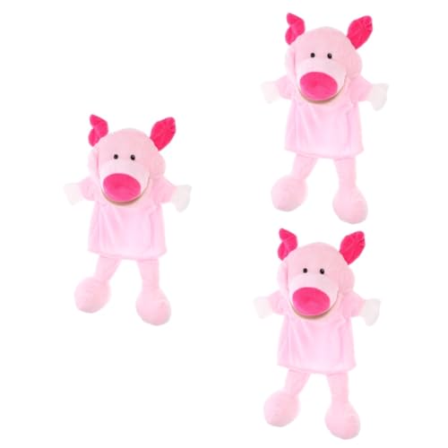 WOONEKY 3St Handpuppe kinderspielzeug Kinder Spielzeug Lehrreiches Spielzeug Hand Puppet familienspiele spielzeuge puppentrage tierische Handpuppe Stofftierpuppen PP Baumwolle Rosa von WOONEKY