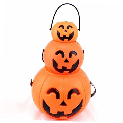 WOONEKY 3St Kürbis Eimer halloween chaps kinder snoep bumbsbar liebstöckel geschke Kürbis Süßigkeiten Kürbiseimer mit Griff Süßigkeiten Eimer Süßes oder Saures Eimer Süßigkeitenfass Orange von WOONEKY