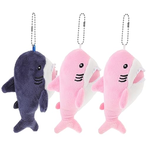 WOONEKY 3St Shark plushies Shark zubehör Schlüsselanhänger dekor Schlüsselanhänger aus Plüsch Ästhetische Schlüsselanhänger-Dekore Plüschhai-Schlüsselanhänger Geldbeutel-Anhänger Linter von WOONEKY