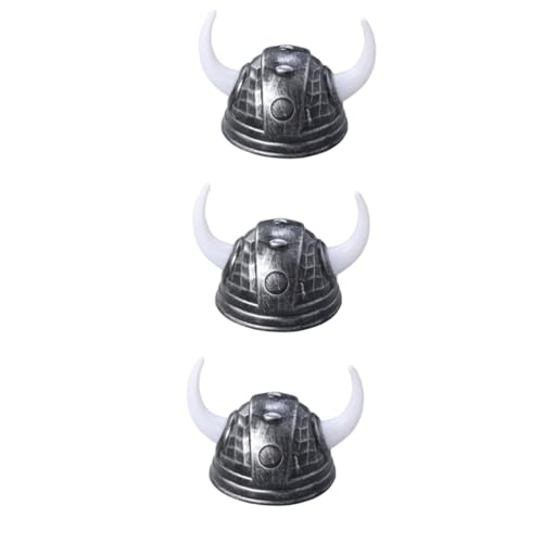 WOONEKY 3st Hornhüte Teufelshüte Wikinger Horn Hörner Wikinger Kostüm Helm Weihnachtsmütze Cowboy Mittelalterlicher Wikingerhelm Cosplay Ochsenhornhut Halloween-hüte Für Männer Black von WOONEKY