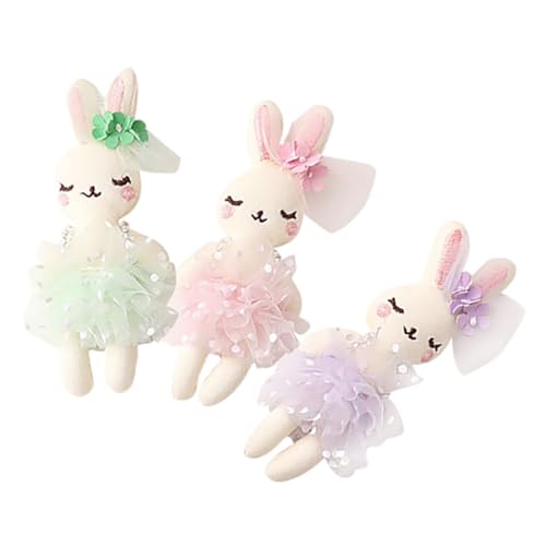 WOONEKY 3st Kaninchenpuppe Plüschtier Kaninchen Stofftier Tragen Osterhasen-plüsch Stofftier Osterhase Tierspielzeug Plüsch-Kaninchen-Spielzeug Hasenfigur Plüschhasenpuppen Pp Baumwolle von WOONEKY