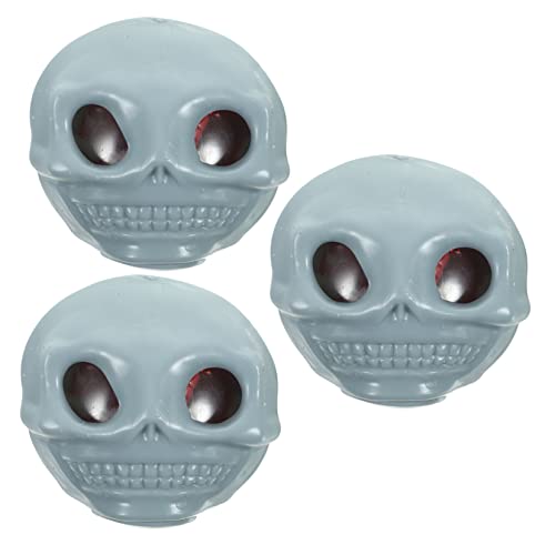 WOONEKY 3st Skull-Pinch-Musik Schädel-Kopf-Stress-Spielzeug Schädelkugeln Stressbälle Für Teenager Quetschspielzeug Sinnesspielzeug Für Kinder -Squeeze-Spielzeug Grey Plastik von WOONEKY