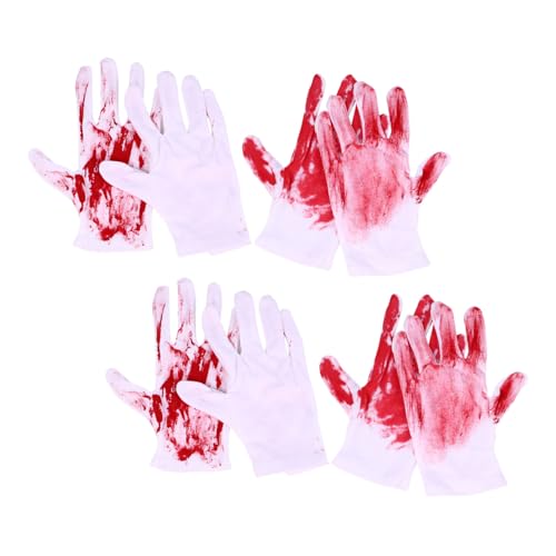 WOONEKY 4 Paare Weiße Sprenkel Handschuhe Halloween Kostüm Zubehör Unisex Elastisch Leichte Strickhandschuhe Gruselige Requisiten für Zombie Vampir Slasher Mottoparty WOONEKY 4 Paare Weiße Sprenkel Handschuhe Halloween Kostüm Zubehör Unisex Elastisch Leichte Strickhandschuhe Gruselige Requisiten für Zombie Vampir Slasher Mottoparty von WOONEKY