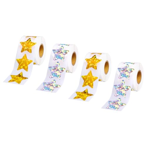 WOONEKY 4 Rollen Wasserfeste Reflektierende Sternaufkleber Selbstklebende Sterne Sticker für Klassenzimmer Belohnung DIY Dekoration Gold und Silber Jeweils WOONEKY 4 Rollen Wasserfeste Reflektierende Sternaufkleber Selbstklebende Sterne Sticker für Klassenzimmer Belohnung DIY Dekoration Gold und Silber Jeweils von WOONEKY