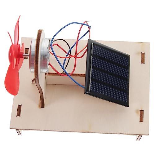 WOONEKY 4 Sätze Kinder experimente Experiment Kinder solarventilator solar Gadgets solar Fan Wissenschaftsexperimentprojekte für Kinder Solar-Holzspielzeug zum Zusammenbauen hölzern von WOONEKY