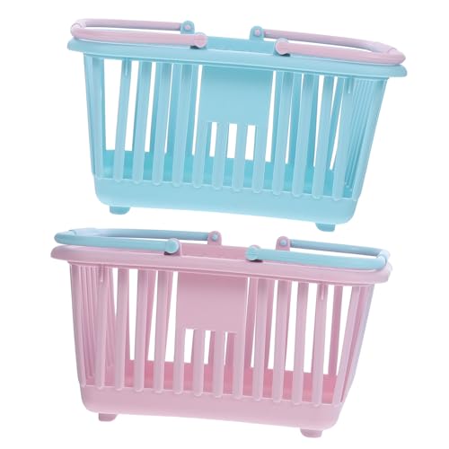 WOONEKY 4 Stück Aufbewahrungskorb Einkaufskorb Spielzeug Kleiner Geschenkkorb Mini-Duschkorb Kiste Storage Boxes aufbwahrungs-Box Diverse Aufbewahrungskörbe tragbarer Korb für zu Hause pp von WOONEKY