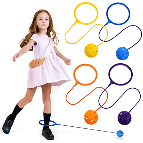 WOONEKY 4 Stück Flummi Spielzeug für Kinder kinderspielzeug Knöchel-Ball-Spielzeug Outdoor-Spielzeug Springseile für Kinder Springseil für Kinder Sprungball-Knöchelspielzeug Übungsball von WOONEKY