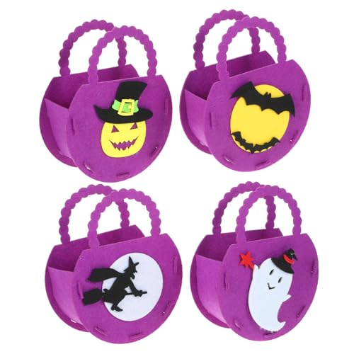 WOONEKY 4 Stück Halloween Goodie Beutel Bonbontüten Candy The Halloween Candy Bag Goody Einkaufstasche Halloween Eimer Mit Halloween Partygeschenken Halloween Eimerbeutel von WOONEKY