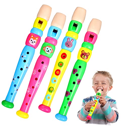 WOONEKY 4 Stück Kindermusikinstrument Kunststoff Musikspielzeug Für Kinder Musikalisches Spielzeug Musikinstrumente Für Kleinkinder Kleine Musikinstrumente Für Kinder Blockflöte Plastik von WOONEKY