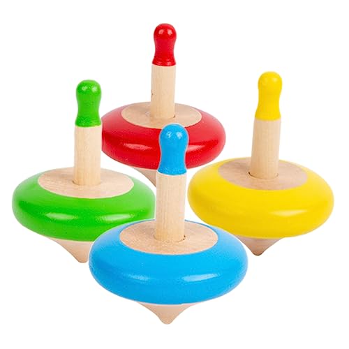 WOONEKY 4 Stück Kleiner Kreisel Top Spielzeug fliegendes Spielzeug Mini-Spielzeug interaktives Spielzeug kinderspielzeug Spielzeugset spielzeuge Kreiselspielzeug aus Holz Kinderversorgung von WOONEKY