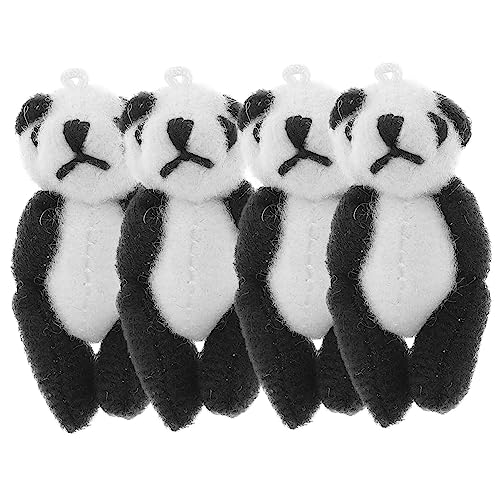 WOONEKY 4 Stück Mini-plüsch-Panda Plüschpuppe Spielzeug Auto Spielzeug Kuscheltiere Plüsch Spielzeug Für Kinder Panda-puppenfigur Mini-kuschelbären Autospielzeug Panda-dekor Kurzer Plüsch von WOONEKY