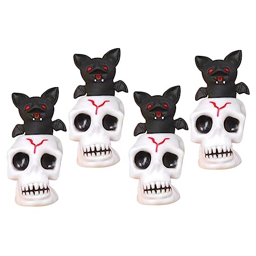 WOONEKY 4 Stück Prise Musik Mochi Schädelpuppe Taschenfüller Für Halloween-leckereien Gruseliger Schädeldekor Halloween-partygeschenke Kürbis Sensorisches Spielzeug Spielzeuge Plastik von WOONEKY