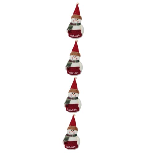 WOONEKY 4 Stück Puppe Hausdekorationen für zu Hause Weihnachtstisch Schneemann weihnachtsschmuck Kinder Weihnachts Figuren Santa s Schneemann-Ornament Schneemann-Anhänger Polyester Weiß von WOONEKY