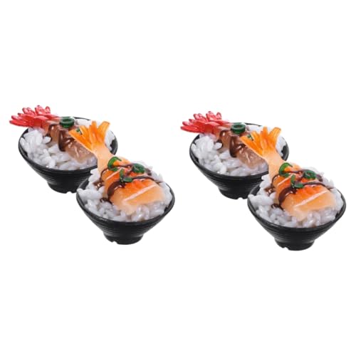 WOONEKY 4 Stück Simulierter Sushi-Reis Essen Spielen Puppenhaus-Miniaturen Spielzeuge Spielzeug für Kinder jucarii pentru copii DIY-Food-Modell Spielnahrung für die Kinderküche PVC von WOONEKY