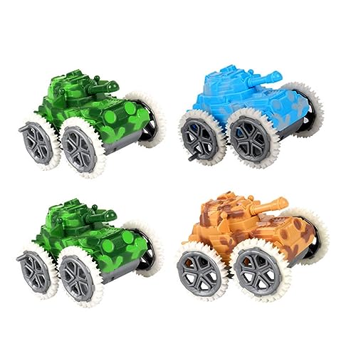 WOONEKY 4 Stück Tank Zurückziehen Kinderautospielzeug Mini-Rennwagen Kinderspielzeug Kinder Zurück Autospielzeug Traktorspielzeug Für Kinder Pädagogisches Autospielzeug Hintere Tanks Abs von WOONEKY