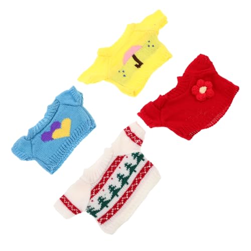WOONEKY 4 Stück Teiliges Bär Puppenpullover Weiche Hautfreundliche Plüschkleidung mit Herz Blumen Regenschirm und Weihnachtsbaum Mustern Niedliches Outfit für Kuscheltiere DIY Häkelpuppen WOONEKY 4 Stück Teiliges Bär Puppenpullover Weiche Hautfreundliche Plüschkleidung mit Herz Blumen Regenschirm und Weihnachtsbaum Mustern Niedliches Outfit für Kuscheltiere DIY Häkelpuppen von WOONEKY