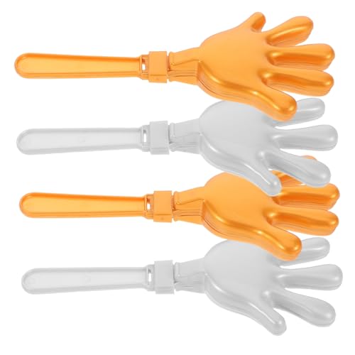 WOONEKY 4 Stück Teiliges Klatschgerät in Gold und Silber Laute Party Noise Maker aus Stabilem Kunststoff Leichte Cheerleader Hilfsmittel für Geburtstagsfeiern Sportveranstaltungen und WOONEKY 4 Stück Teiliges Klatschgerät in Gold und Silber Laute Party Noise Maker aus Stabilem Kunststoff Leichte Cheerleader Hilfsmittel für Geburtstagsfeiern Sportveranstaltungen und von WOONEKY