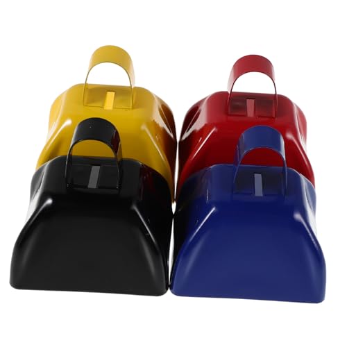WOONEKY 4 Stück Teiliges Metall Cowbell Ergonomischem Griff Lauter Klarer Klang Handliche Jubelglocken für Sportveranstaltungen Feiern und Versammlungen in Gelb Rot Blau Schwarz WOONEKY 4 Stück Teiliges Metall Cowbell Ergonomischem Griff Lauter Klarer Klang Handliche Jubelglocken für Sportveranstaltungen Feiern und Versammlungen in Gelb Rot Blau Schwarz von WOONEKY