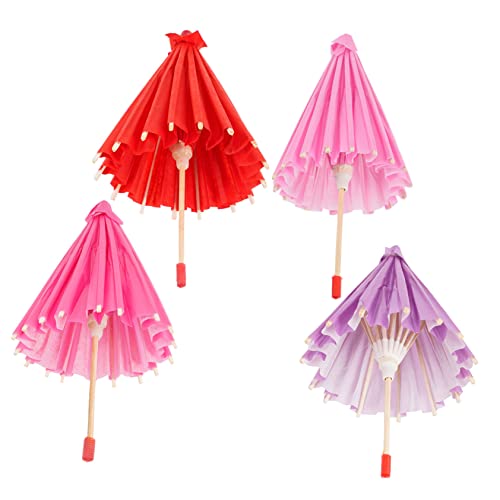 WOONEKY 4 Stück Teiliges Miniatur Ölpapierschirme Handbemalt DIY Bastelspielzeug Kindergarten Dekoration Mini Regenschirm Zubehör in Rot Violett WOONEKY 4 Stück Teiliges Miniatur Ölpapierschirme Handbemalt DIY Bastelspielzeug Kindergarten Dekoration Mini Regenschirm Zubehör in Rot Violett von WOONEKY