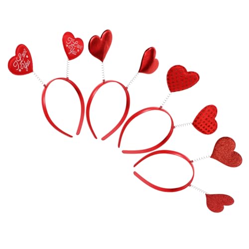 WOONEKY 4 Stück Teiliges Rotes Herz Haarreifen Leichter Party Haarschmuck mit Liebe für Karneval Valentinstag Kostüm und Festtags Accessoires Bequem und Auffällig WOONEKY 4 Stück Teiliges Rotes Herz Haarreifen Leichter Party Haarschmuck mit Liebe für Karneval Valentinstag Kostüm und Festtags Accessoires Bequem und Auffällig von WOONEKY