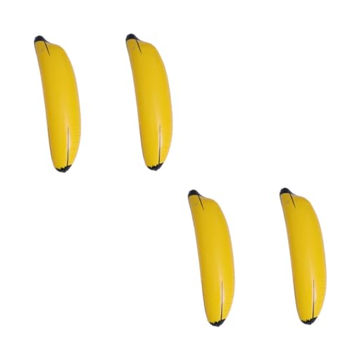 WOONEKY 4 Stück aufblasbare banane Schlauchboote tropisch aufblasbar Schwimmer Geburtstag aufblasbare Spielzeuge Abs funny toys fun toy Bananenstütze anzeigen Bananen-Requisiten PVC Yellow von WOONEKY