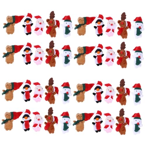 WOONEKY 40 STK Fingerpuppe für Kinder Tierspielzeug Puppen Geschichte erzählende Fingerpuppe Weihnachtsmann weihnachtsbär Santa Claus weihnachtliches Fingerspielzeug Weihnachtsfingerpuppe von WOONEKY