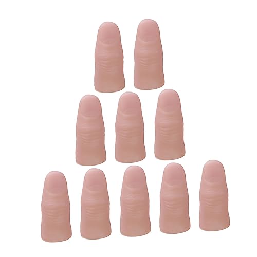 WOONEKY 40 STK Simulations Finger binden Daumenspitzen verschwindende Daumenspitze Fingerlampen Fingerspielzeug Fake Finger False Nails gefälschte Streichspielzeuge Trickfinger Kieselgel von WOONEKY