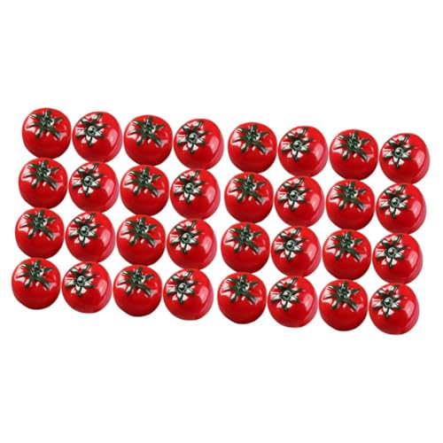 WOONEKY 40 STK Simuliertes Tomatenmodell Gefälschte Tomatenminiaturen Simulation Tomatenminiatur Imitation Einer Minitomate Mini-künstliche Tomate Mini-simulations-tomatendekor Harz Rot von WOONEKY