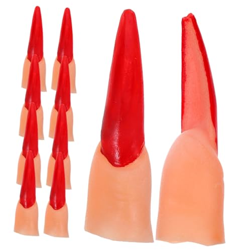 WOONEKY 40 Stück Halloween Fake Fingers mit Realistischem Design Bunte Nagelspitzen Vielseitige Cosplay Party-deko für Gruselige Fingerzeiger für Lesen und Verkleidung WOONEKY 40 Stück Halloween Fake Fingers mit Realistischem Design Bunte Nagelspitzen Vielseitige Cosplay Party-deko für Gruselige Fingerzeiger für Lesen und Verkleidung von WOONEKY