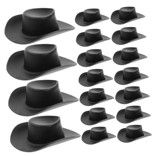 WOONEKY 40 Stück Mini Cowboy Hüte Kunststoff Schwarz Kleine Western Hüte für DIY Basteln Partydekoration Puppenhaus Zubehör Leicht Langlebig für Handwerksprojekte WOONEKY 40 Stück Mini Cowboy Hüte Kunststoff Schwarz Kleine Western Hüte für DIY Basteln Partydekoration Puppenhaus Zubehör Leicht Langlebig für Handwerksprojekte von WOONEKY