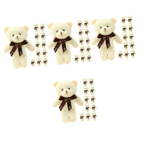 WOONEKY 48 STK Bär Schlüsselanhänger Kleine Bärenpuppen Plüsch Schlüsselanhänger Mini-teddybären Kleiner Plüschbär Plüschbärenspielzeug Plüsch Kleiner Bär Plüschtiere Pp Baumwolle Beige von WOONEKY