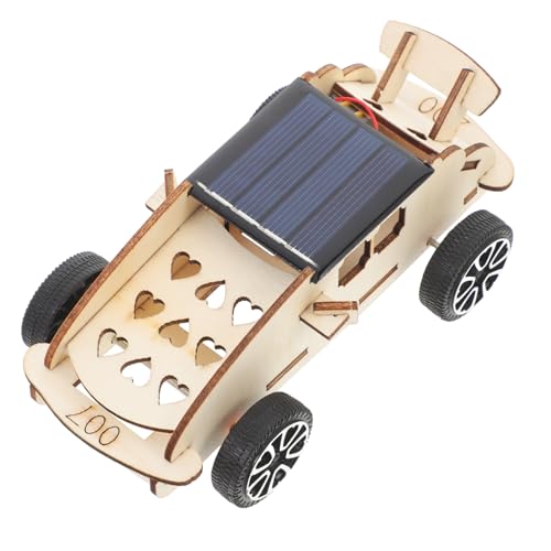 WOONEKY 5 Sätze DIY Solar-DIY-montagespielzeug Solar-DIY-Spielzeug Wissenschaftliches Montagefahrzeug DIY-vorbau-Kits Spielzeug Zusammenbauen Spielzeuge Puzzlematte Kinderspielzeug Hölzern von WOONEKY