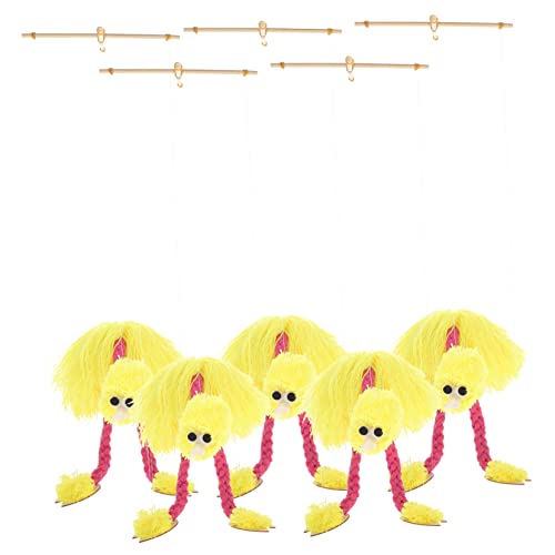 WOONEKY 5 Stück Schnur Huhn Spielzeug Flamingo Marionette Spielzeug Puppen Für Tierpuppen Spielzeug Für Stofftier Spielset Stofftiere Plüschtiere Stofffaultier Plüschtier Holz von WOONEKY