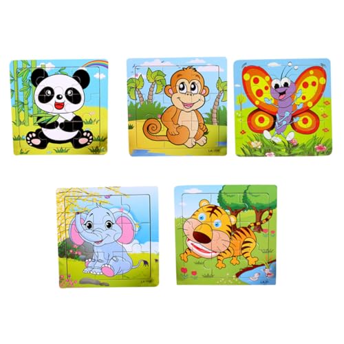WOONEKY 5 Stück Teiliges Holzpuzzle Holzspielzeug Lernspielzeug Frühpädagogisches Tierpuzzle mit Elefant Tiger Panda AFFE Schmetterling für Kleinkinder Jungen Mädchen WOONEKY 5 Stück Teiliges Holzpuzzle Holzspielzeug Lernspielzeug Frühpädagogisches Tierpuzzle mit Elefant Tiger Panda AFFE Schmetterling für Kleinkinder Jungen Mädchen von WOONEKY