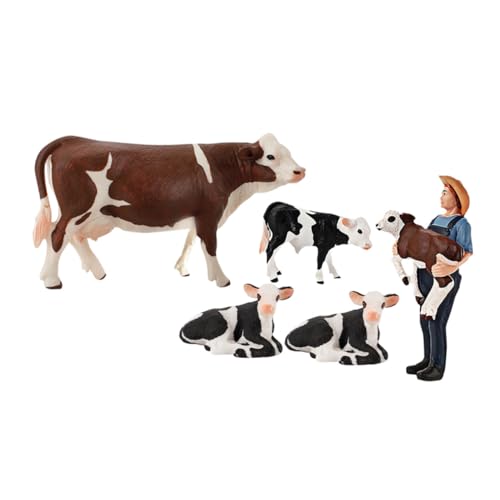 WOONEKY 5 Stück Teiliges Kleine Bauernhoftiere Figuren Realistische Kuh Modelle Simulation Tierfiguren Miniatur Landschaftsdekoration Lernspielzeug für Bauernhofgestaltung WOONEKY 5 Stück Teiliges Kleine Bauernhoftiere Figuren Realistische Kuh Modelle Simulation Tierfiguren Miniatur Landschaftsdekoration Lernspielzeug für Bauernhofgestaltung von WOONEKY