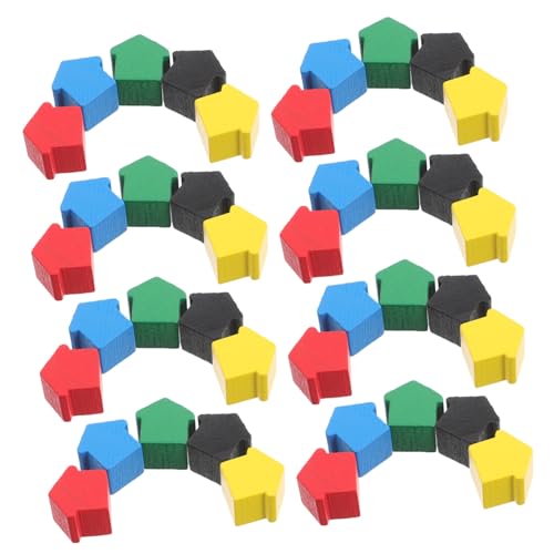 WOONEKY 50 Stück Holzspielhäuser für Brettspiele Mini Schachset für Zubehör für Strategiespiele und Immobilienhandel Mehrfarbiges Erweiterungspaket WOONEKY 50 Stück Holzspielhäuser für Brettspiele Mini Schachset für Zubehör für Strategiespiele und Immobilienhandel Mehrfarbiges Erweiterungspaket von WOONEKY