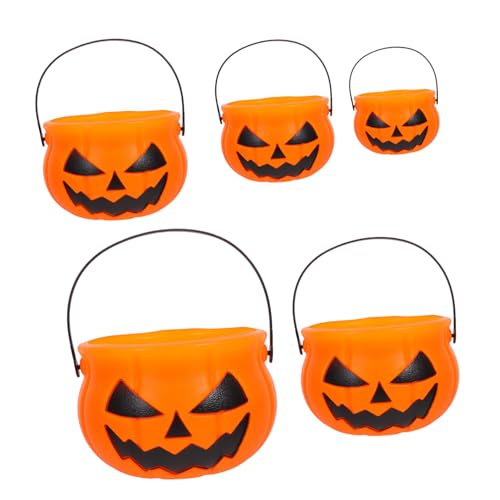 WOONEKY 5St Kürbis Eimer Halloween-Kürbis-Dekoration Halloween-Zubehör Halloween-Süßigkeiten-Eimer Halloween Party Deko geschenkverpackung Süßigkeitenbehälter Eimer für die Party Abs von WOONEKY