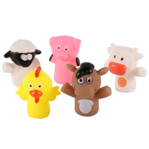 WOONEKY 5st Urlaub Fingerpuppen Mini-puppenspielzeug Tierpuppenpuppe Kinderzubehör Weiche Handspielzeuge Für Kinder Familie Fingerpuppen Kinderversorgung Vinyl von WOONEKY