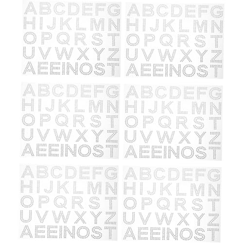 WOONEKY 6 Blätter Selbstklebende Strassbuchstaben Aufkleber Acryl Glitzer DIY Dekoration für Kleidung Taschen Handys Autos Bling Rhinestone Sticker für Textilien und Glatte Oberflächen WOONEKY 6 Blätter Selbstklebende Strassbuchstaben Aufkleber Acryl Glitzer DIY Dekoration für Kleidung Taschen Handys Autos Bling Rhinestone Sticker für Textilien und Glatte Oberflächen von WOONEKY