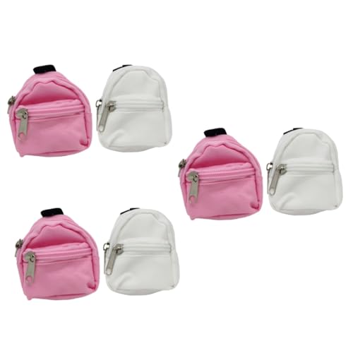 WOONEKY 6 STK Simulation Schultasche Mini-puppentasche Mädchenrucksack Spielzeug Rucksäcke Für Mädchen Mini-Puppe-Ornament Miniaturen Mini-Rucksack Für Puppen Puppenrucksack Stoff von WOONEKY