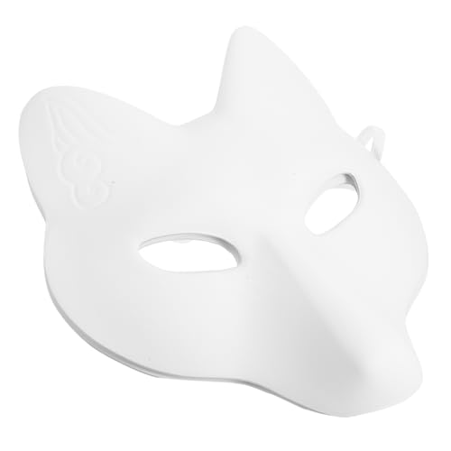 WOONEKY 6 Stk Fuchsmaske selber machen Tigermaske Schreckenskostüm leere Masken halloween kinder halloween mitgebsel kinder halloween deko Halloween-Maske Halloween unbemalte Maske Pu Weiß von WOONEKY