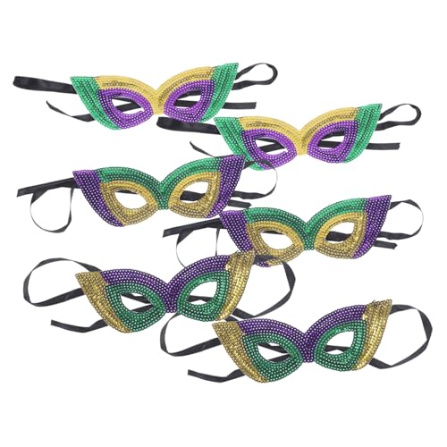 WOONEKY 6 Stück Karnevalsmaske Venezianische Masken Halloween Maske Maskerade Maske Maskerade Party Maske Maskerade Cosplay Maske Damen Maskerade Kostüm Abschlussball von WOONEKY